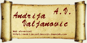 Andrija Valjanović vizit kartica